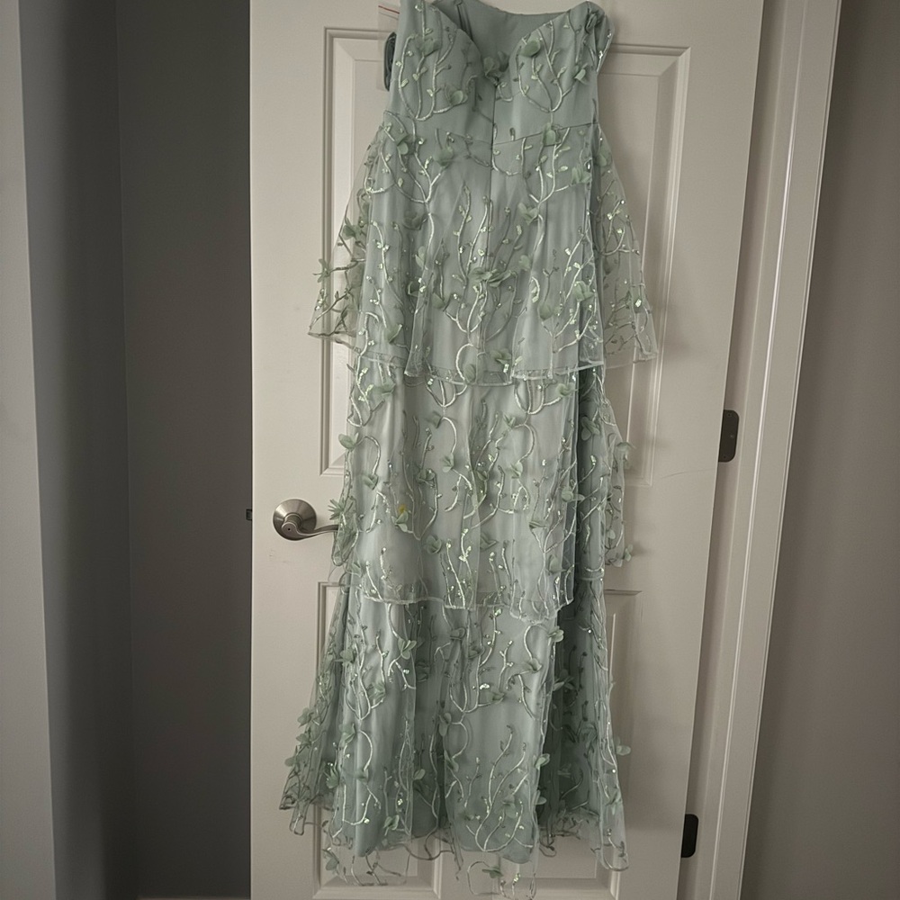 Dessy Collection Celadon Gown - Picture 3 of 9